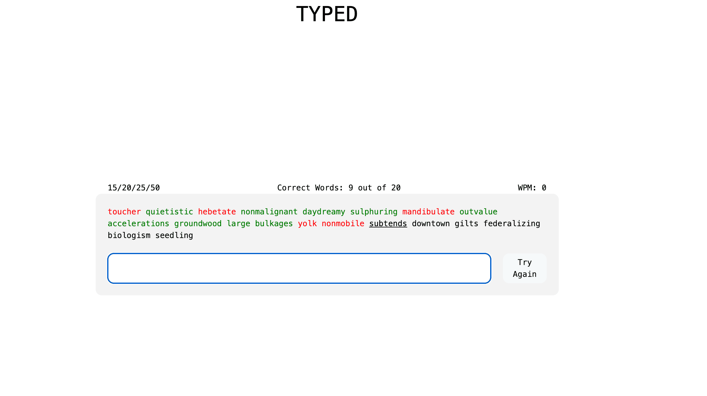Typed